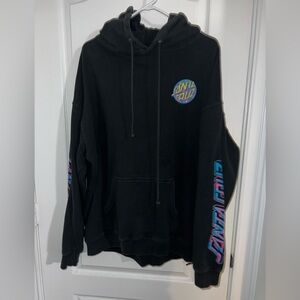 Santa Cruz Skateboards Black Hoodie with Multicolor Logo